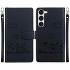 For Samsung Galaxy S23 5G Cute Cats RFID Leather Phone Case(Black) - 1