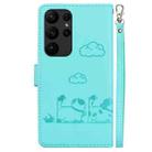 For Samsung Galaxy S23 Ultra 5G Cute Cats RFID Leather Phone Case(Green) - 3