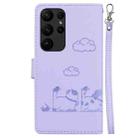 For Samsung Galaxy S23 Ultra 5G Cute Cats RFID Leather Phone Case(Purple) - 3