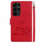For Samsung Galaxy S23 Ultra 5G Cute Cats RFID Leather Phone Case(Red) - 3