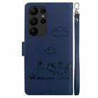 For Samsung Galaxy S23 Ultra 5G Cute Cats RFID Leather Phone Case(Blue) - 3