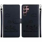 For Samsung Galaxy S22 Ultra 5G Cute Cats RFID Leather Phone Case(Black) - 1