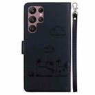 For Samsung Galaxy S22 Ultra 5G Cute Cats RFID Leather Phone Case(Black) - 3