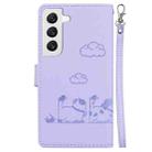 For Samsung Galaxy S22 5G Cute Cats RFID Leather Phone Case(Purple) - 3