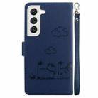 For Samsung Galaxy S22 5G Cute Cats RFID Leather Phone Case(Blue) - 3