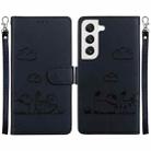 For Samsung Galaxy S22 5G Cute Cats RFID Leather Phone Case(Black) - 1