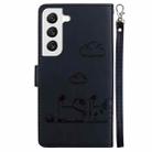 For Samsung Galaxy S22 5G Cute Cats RFID Leather Phone Case(Black) - 3