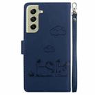 For Samsung Galaxy S21 5G Cute Cats RFID Leather Phone Case(Blue) - 3