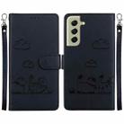 For Samsung Galaxy S21 5G Cute Cats RFID Leather Phone Case(Black) - 1