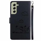 For Samsung Galaxy S21 5G Cute Cats RFID Leather Phone Case(Black) - 3