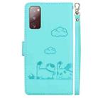 For Samsung Galaxy S20 FE Cute Cats RFID Leather Phone Case(Green) - 3