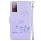 For Samsung Galaxy S20 FE Cute Cats RFID Leather Phone Case(Purple) - 3