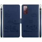 For Samsung Galaxy S20 FE Cute Cats RFID Leather Phone Case(Blue) - 1