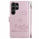 For Samsung Galaxy S25 Ultra 5G Cute Cats RFID Leather Phone Case(Rose Gold) - 3