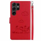 For Samsung Galaxy S25 Ultra 5G Cute Cats RFID Leather Phone Case(Red) - 3