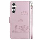 For Samsung Galaxy S25+ 5G Cute Cats RFID Leather Phone Case(Rose Gold) - 3
