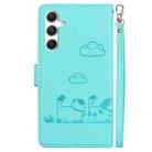 For Samsung Galaxy S25+ 5G Cute Cats RFID Leather Phone Case(Green) - 3