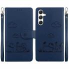 For Samsung Galaxy S25+ 5G Cute Cats RFID Leather Phone Case(Blue) - 1