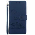 For Samsung Galaxy S25+ 5G Cute Cats RFID Leather Phone Case(Blue) - 2