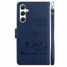 For Samsung Galaxy S25+ 5G Cute Cats RFID Leather Phone Case(Blue) - 3