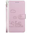For Samsung Galaxy S25 Edge 5G Cute Cats RFID Leather Phone Case(Rose Gold) - 2