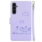 For Samsung Galaxy S25 FE 5G Cute Cats RFID Leather Phone Case(Purple) - 3