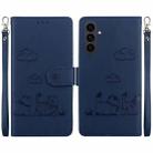 For Samsung Galaxy S25 FE 5G Cute Cats RFID Leather Phone Case(Blue) - 1