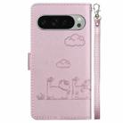 For Google Pixel 9 / 9 Pro Cute Cats RFID Leather Phone Case(Rose Gold) - 3