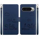 For Google Pixel 9 / 9 Pro Cute Cats RFID Leather Phone Case(Blue) - 1