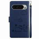 For Google Pixel 9 / 9 Pro Cute Cats RFID Leather Phone Case(Blue) - 3