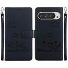 For Google Pixel 9 Pro XL Cute Cats RFID Leather Phone Case(Black) - 1