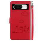 For Google Pixel 8 Pro Cute Cats RFID Leather Phone Case(Red) - 3