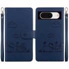 For Google Pixel 8 Pro Cute Cats RFID Leather Phone Case(Blue) - 1