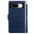 For Google Pixel 8 Pro Cute Cats RFID Leather Phone Case(Blue) - 3