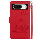 For Google Pixel 8 Cute Cats RFID Leather Phone Case(Red) - 3