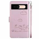 For Google Pixel 8a Cute Cats RFID Leather Phone Case(Rose Gold) - 3