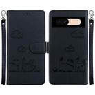 For Google Pixel 8a Cute Cats RFID Leather Phone Case(Black) - 1