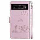 For Google Pixel 7 Cute Cats RFID Leather Phone Case(Rose Gold) - 3