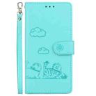 For Google Pixel 7 Cute Cats RFID Leather Phone Case(Green) - 2