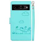 For Google Pixel 7 Cute Cats RFID Leather Phone Case(Green) - 3