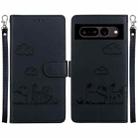 For Google Pixel 7 Cute Cats RFID Leather Phone Case(Black) - 1