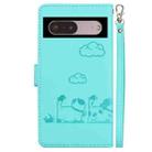 For Google Pixel 7 Pro Cute Cats RFID Leather Phone Case(Green) - 3