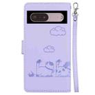 For Google Pixel 7 Pro Cute Cats RFID Leather Phone Case(Purple) - 3