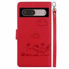 For Google Pixel 7 Pro Cute Cats RFID Leather Phone Case(Red) - 3