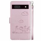 For Google Pixel 7a Cute Cats RFID Leather Phone Case(Rose Gold) - 3