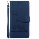 For Google Pixel 7a Cute Cats RFID Leather Phone Case(Blue) - 2