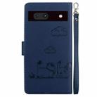 For Google Pixel 7a Cute Cats RFID Leather Phone Case(Blue) - 3