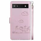 For Google Pixel 6a Cute Cats RFID Leather Phone Case(Rose Gold) - 3