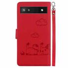 For Google Pixel 6a Cute Cats RFID Leather Phone Case(Red) - 3