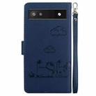 For Google Pixel 6a Cute Cats RFID Leather Phone Case(Blue) - 3